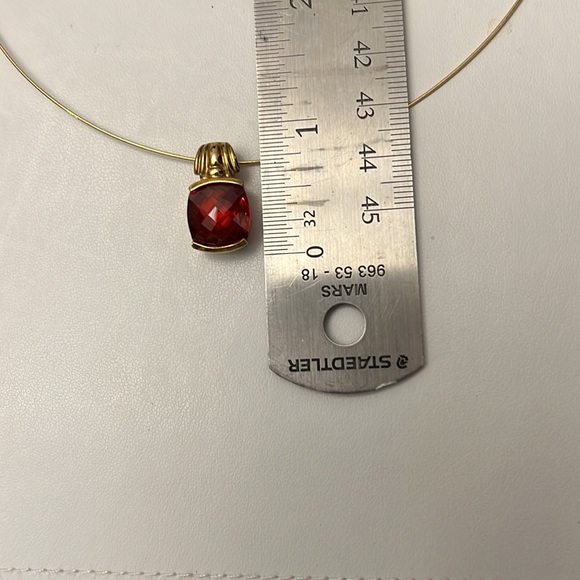 Dragon Blood Garnet is Cushion Cut with Gold Vermeil. Necklace NOT included. - Picture 1 of 6